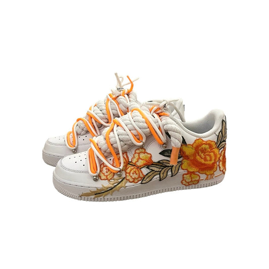 AF1 ROPE WHITE ORANGE FLOWERS