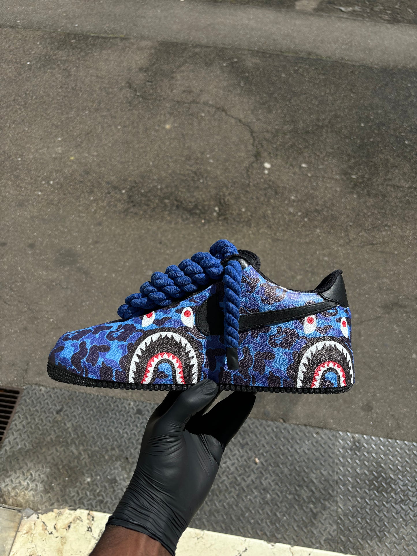 NIKE AF1 ROPE X BAPE BLEU