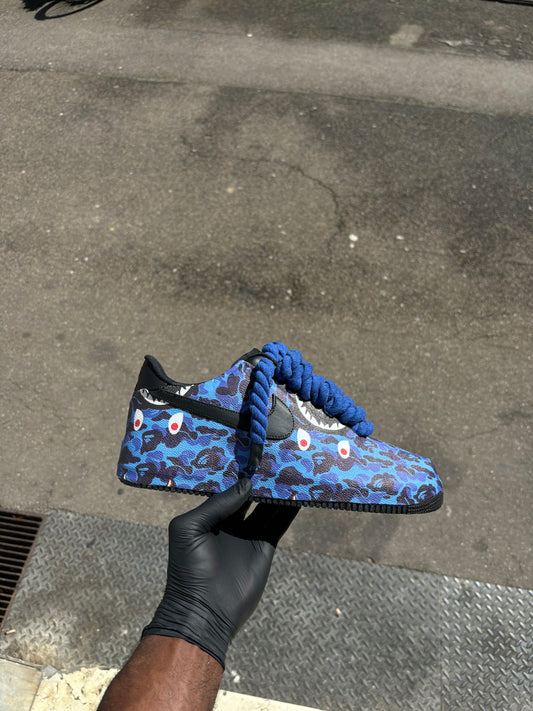 NIKE AF1 ROPE X BAPE BLEU