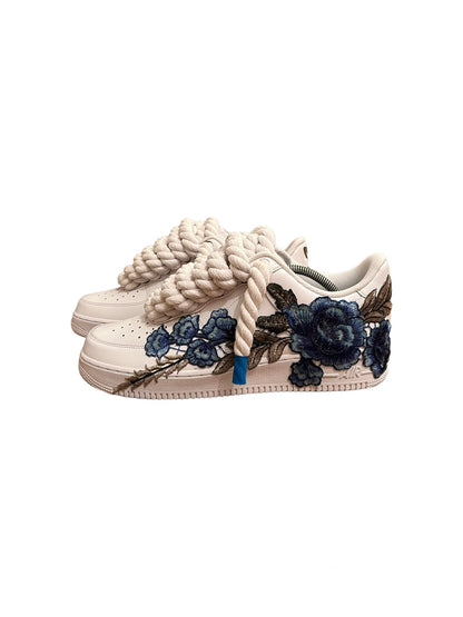 AF1 ROPE WHITE &amp; BLUE FLOWER