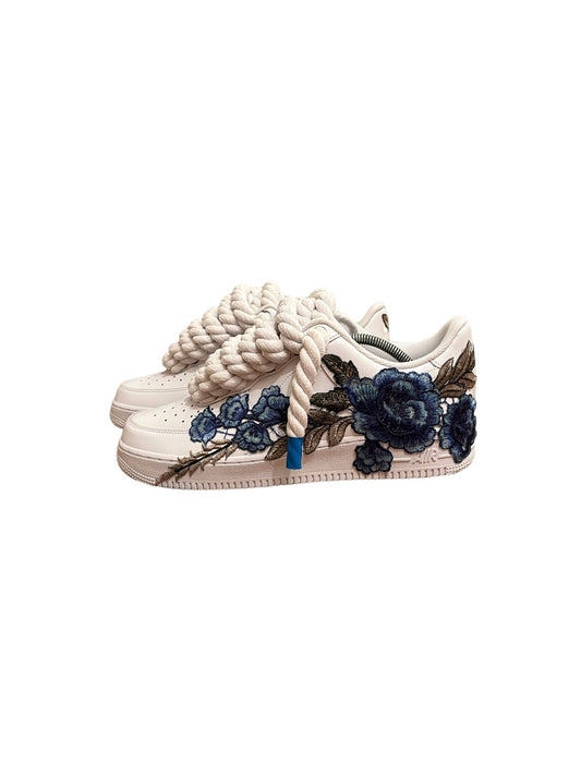 AF1 ROPE BLANC & FLEUR BLEU