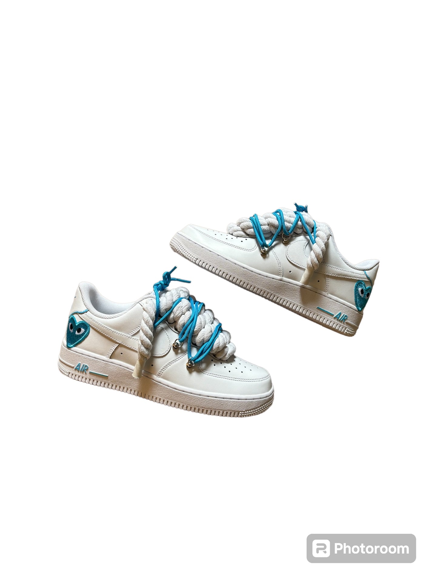 AF1 ROPE WHITE HEART BLUE