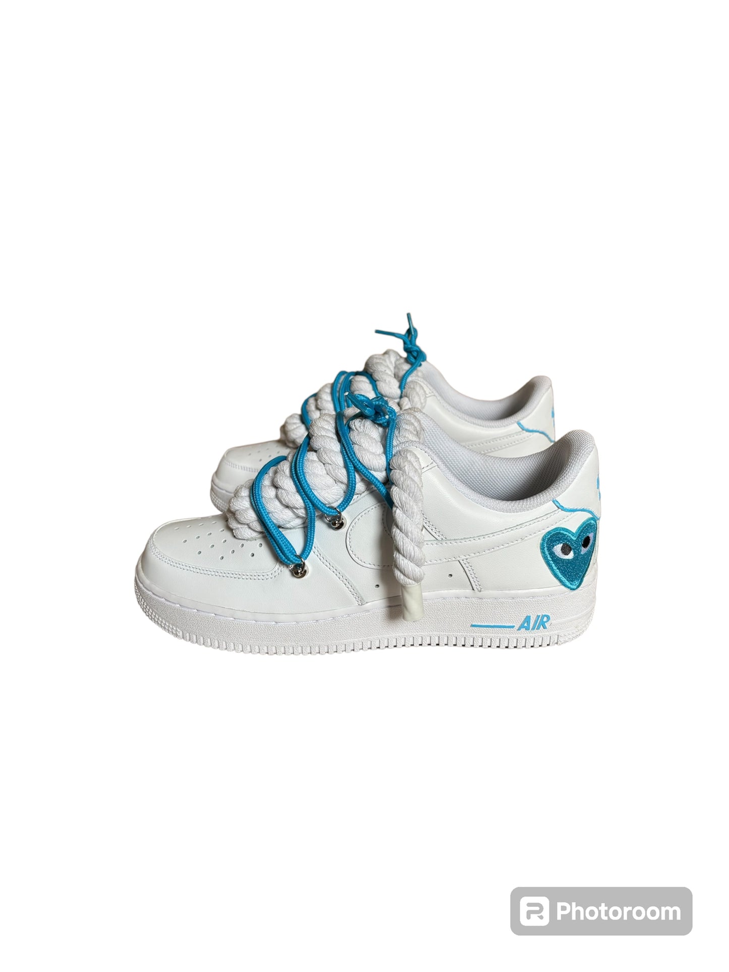 AF1 ROPE WHITE HEART BLUE